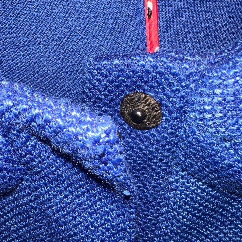 Elle Royal Blue Bow Collar Textured Coat Size Small - Picture 8 of 13